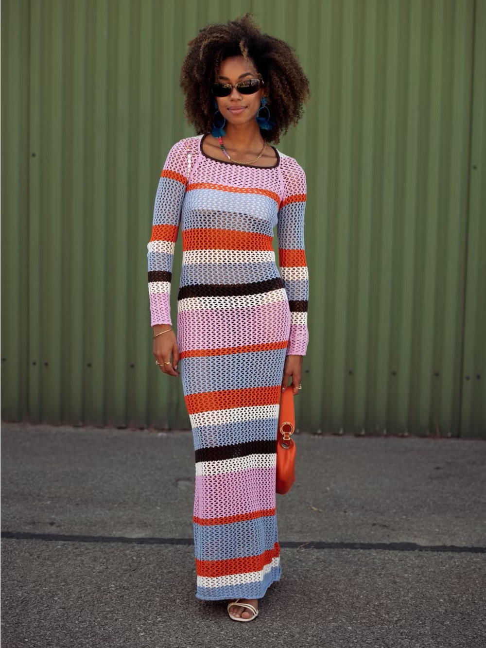 Romeo Strijid x NA-KD Crochet Open Knit Maxi Dress Small